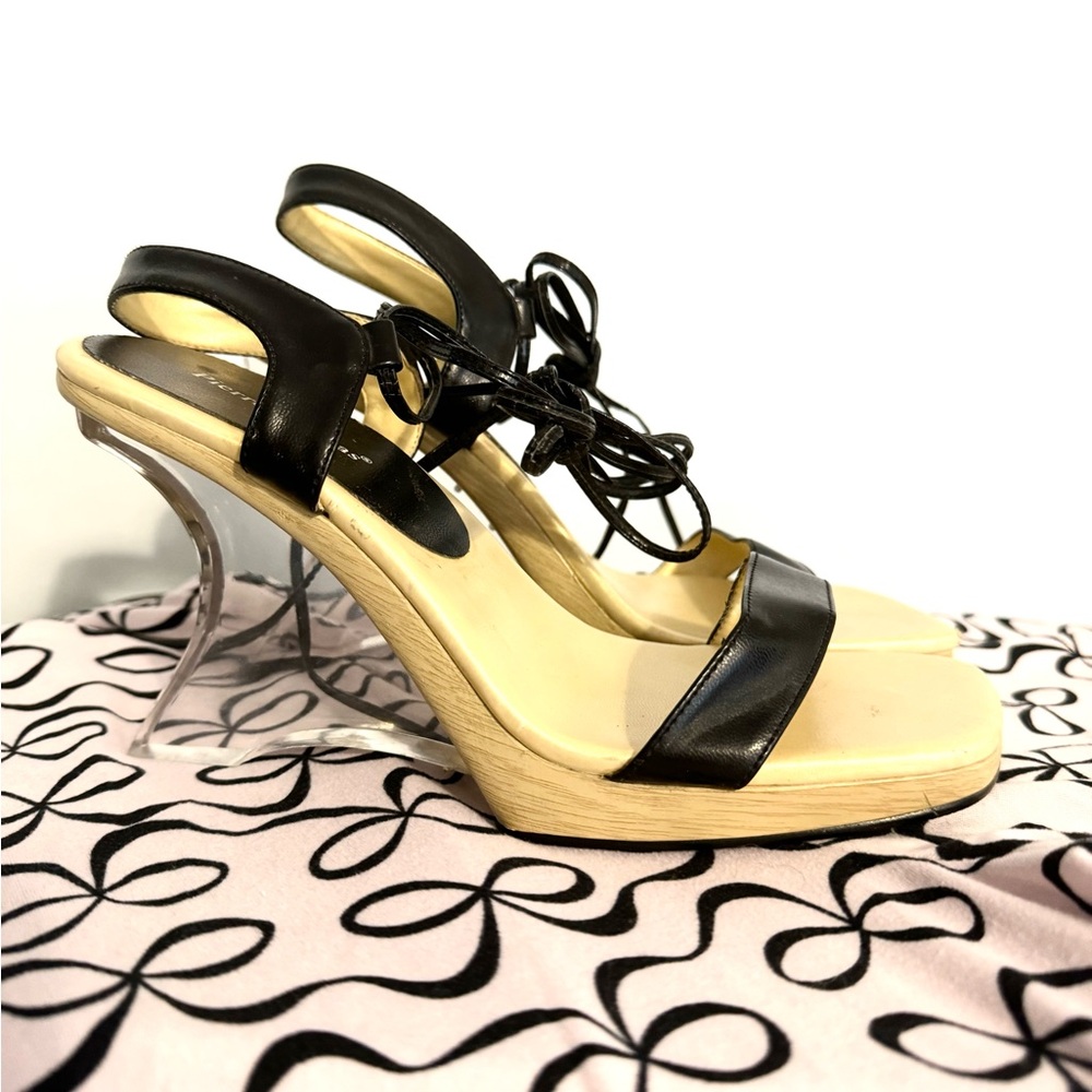 Clear wedge shoes